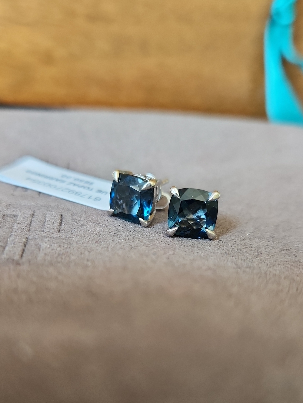 EFFY London Blue Topaz Square-Cut Stud Earrings - Silver Setting